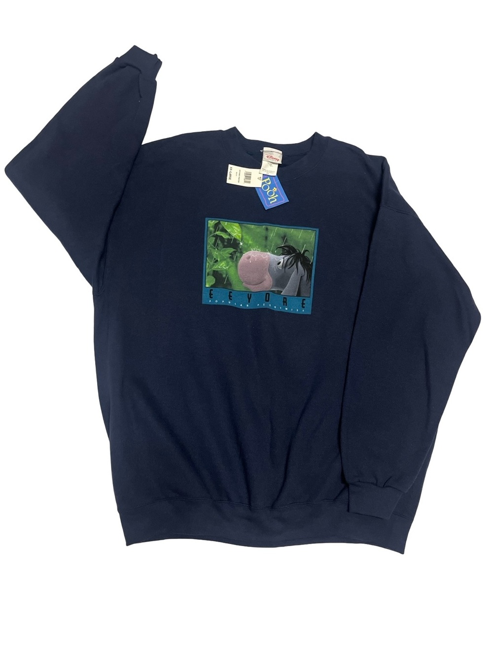 NWT Vintage Disney Store Eeyore “Popular Pessimist” Blue Sweatshirt Sz 2XL, XXL